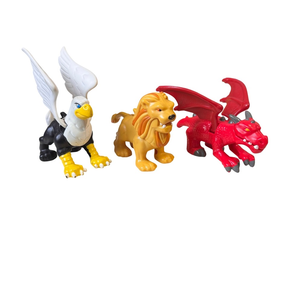 Fisher-Price Imaginext fantasy animal figures griffin lion red dragon